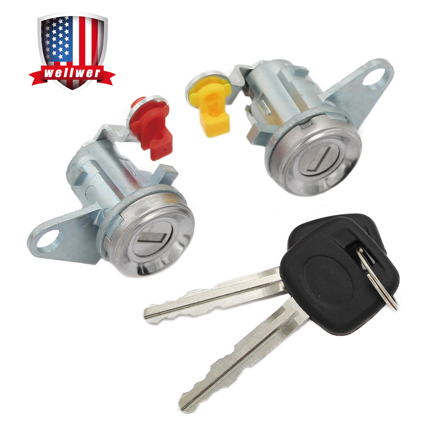New LH & RH Door Lock Cylinder Set with Key Fit for 19962000 Toyota